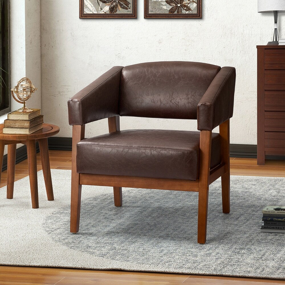 Ottfried Comfy Living Room Armchair with Solid Wood Legs