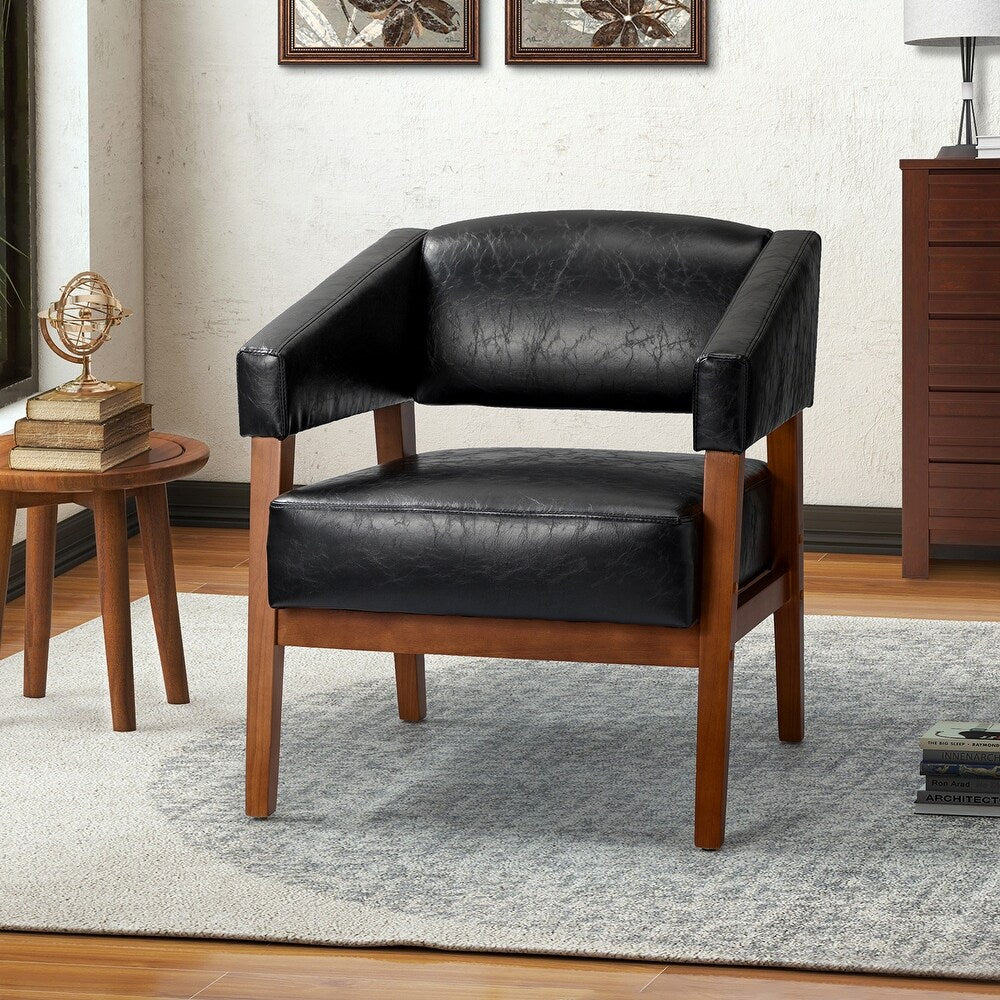 Ottfried Comfy Living Room Armchair with Solid Wood Legs