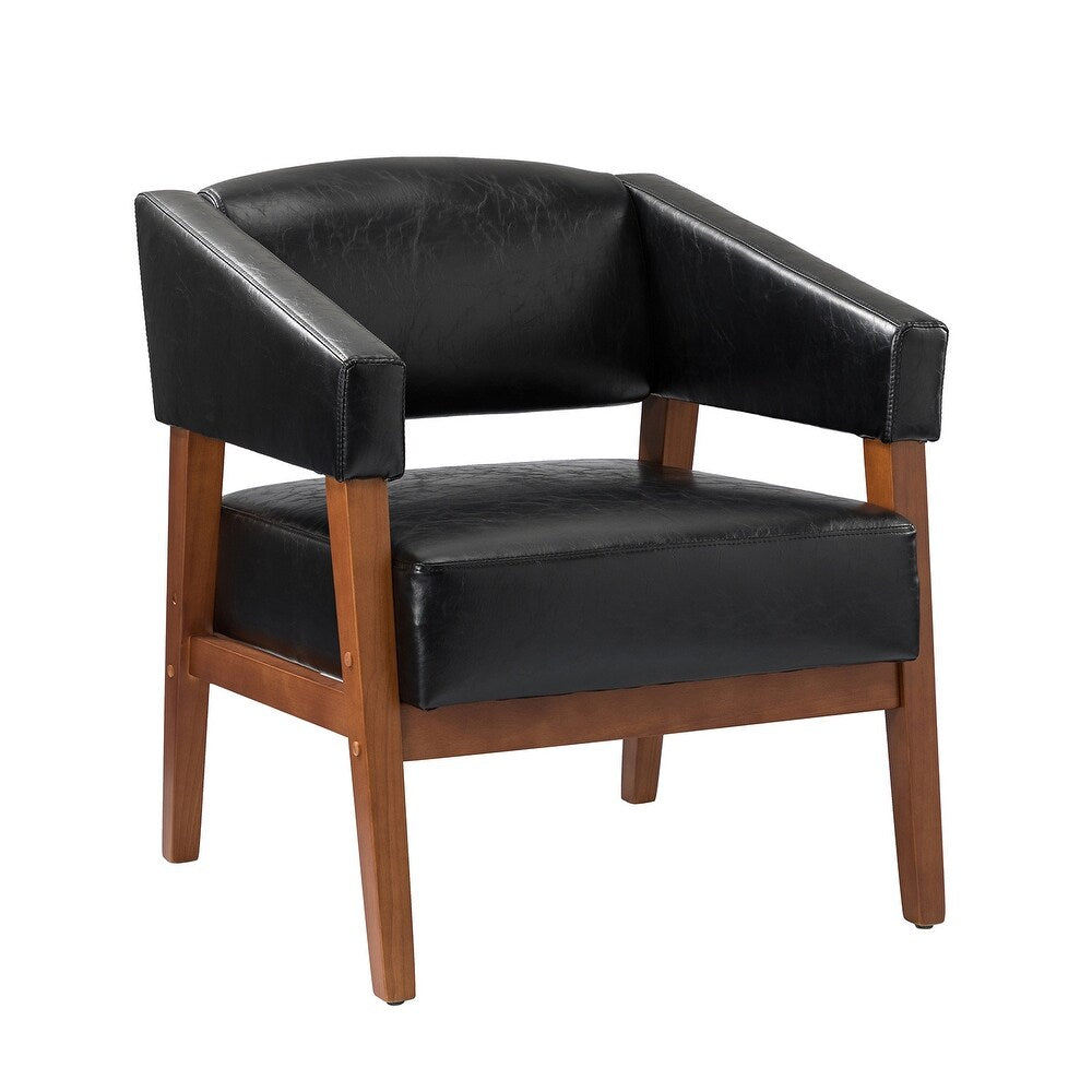 Ottfried Comfy Living Room Armchair with Solid Wood Legs