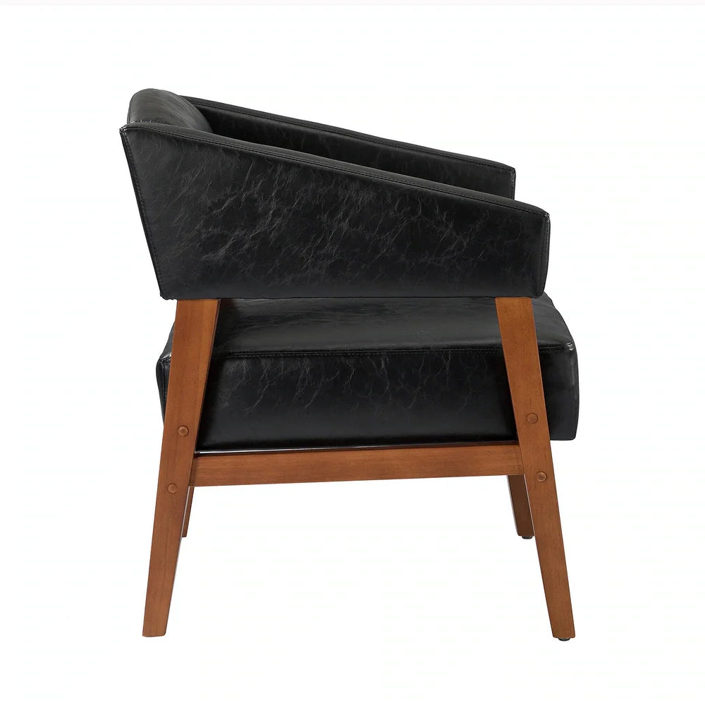 Ottfried Comfy Living Room Armchair with Solid Wood Legs