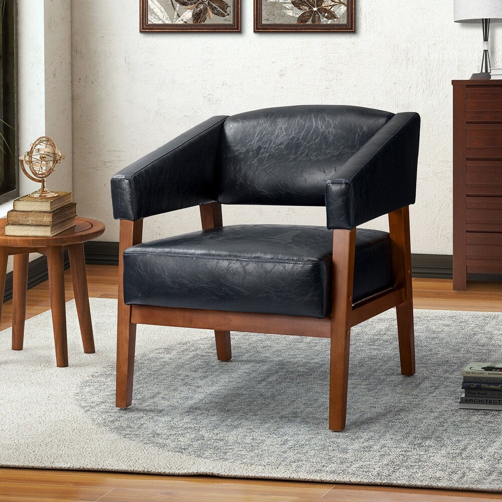 Ottfried Comfy Living Room Armchair with Solid Wood Legs