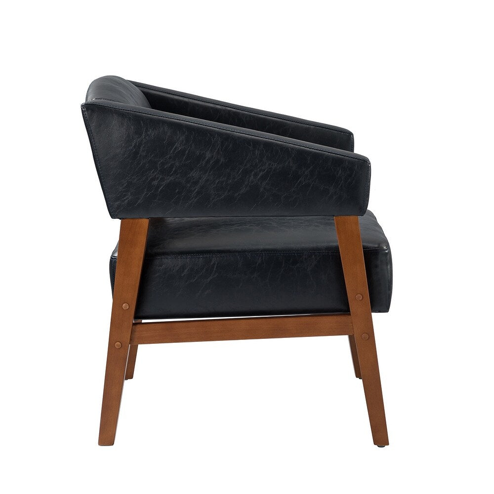 Ottfried Comfy Living Room Armchair with Solid Wood Legs