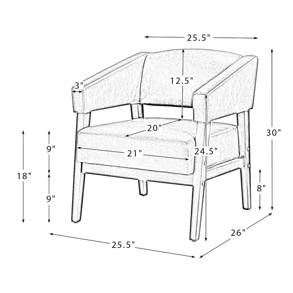 Ottfried Comfy Living Room Armchair with Solid Wood Legs