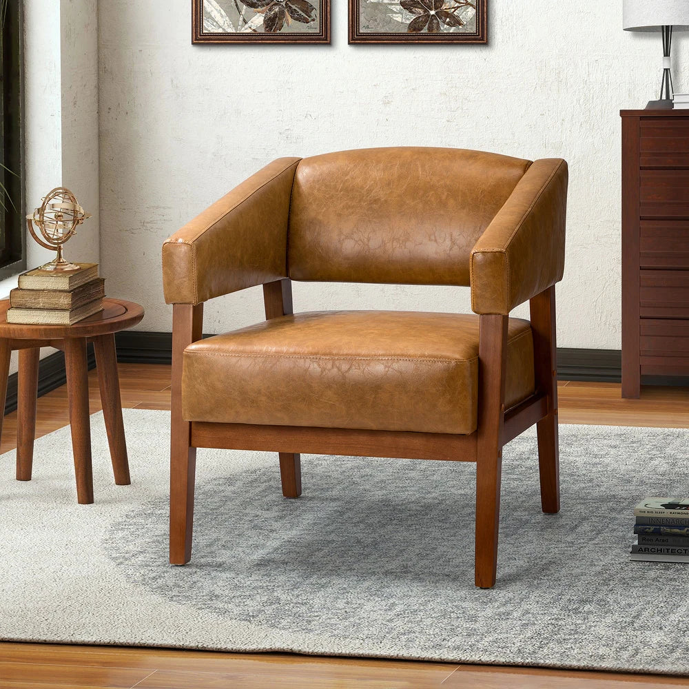 Ottfried Comfy Living Room Armchair with Solid Wood Legs