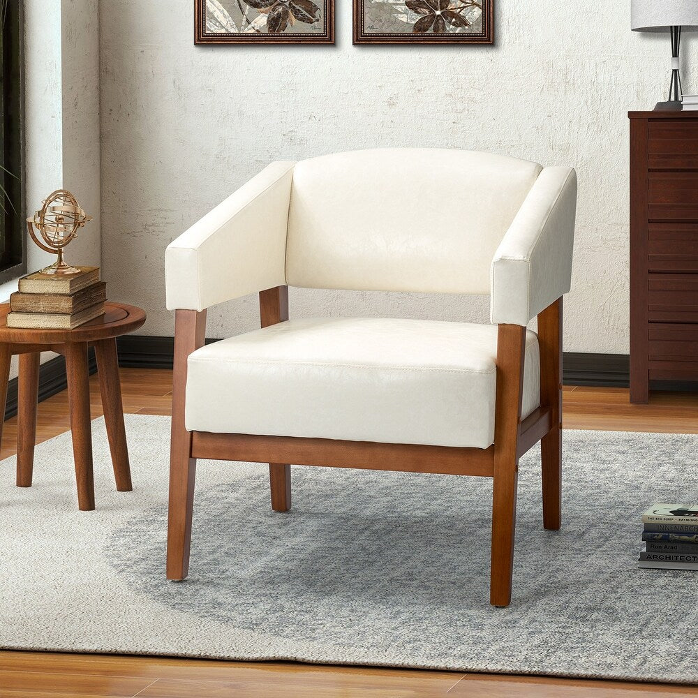 Ottfried Comfy Living Room Armchair with Solid Wood Legs