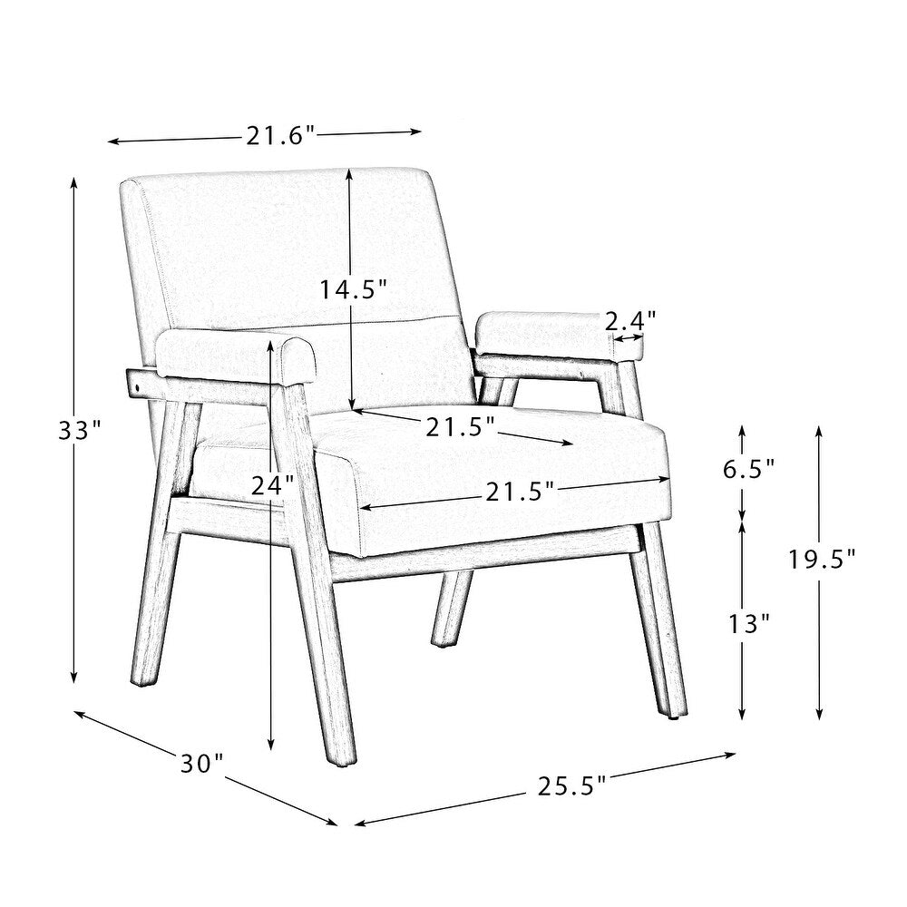 Philipp Mid-century Modern Leather Armchair with Tufted Design