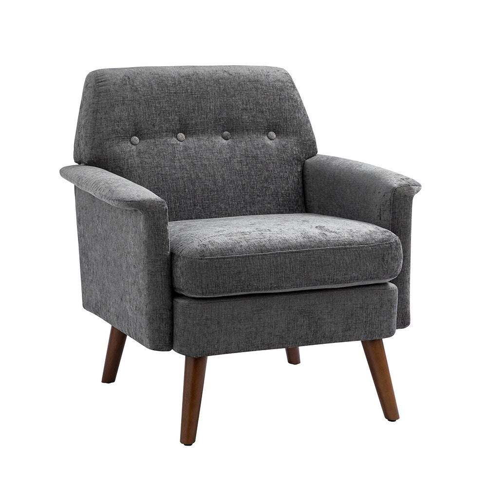 Pyrrha Wooden Upholstery Armchair with Button-tufted