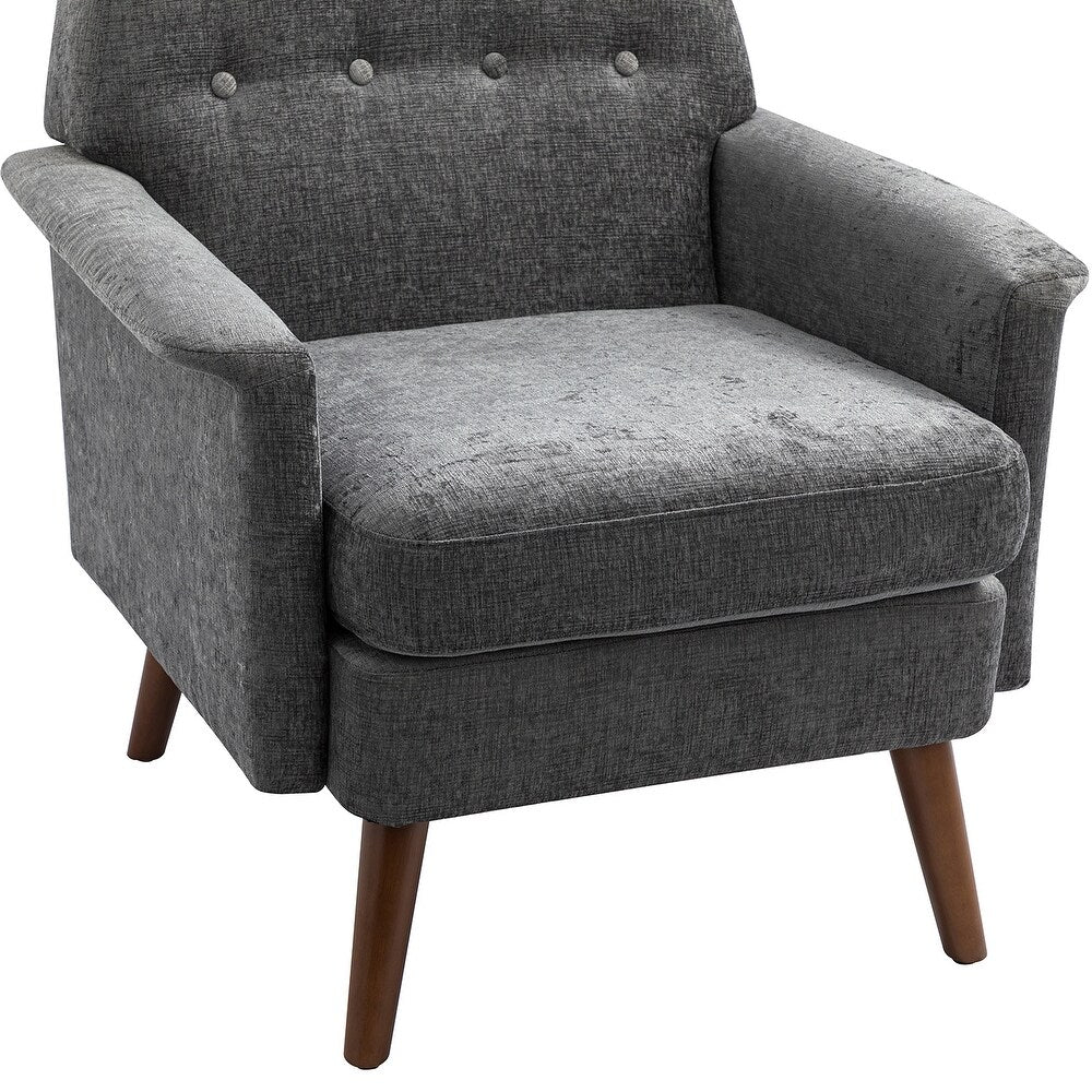 Pyrrha Wooden Upholstery Armchair with Button-tufted