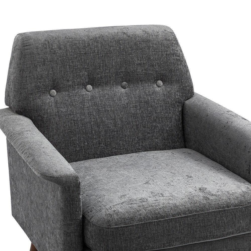 Pyrrha Wooden Upholstery Armchair with Button-tufted