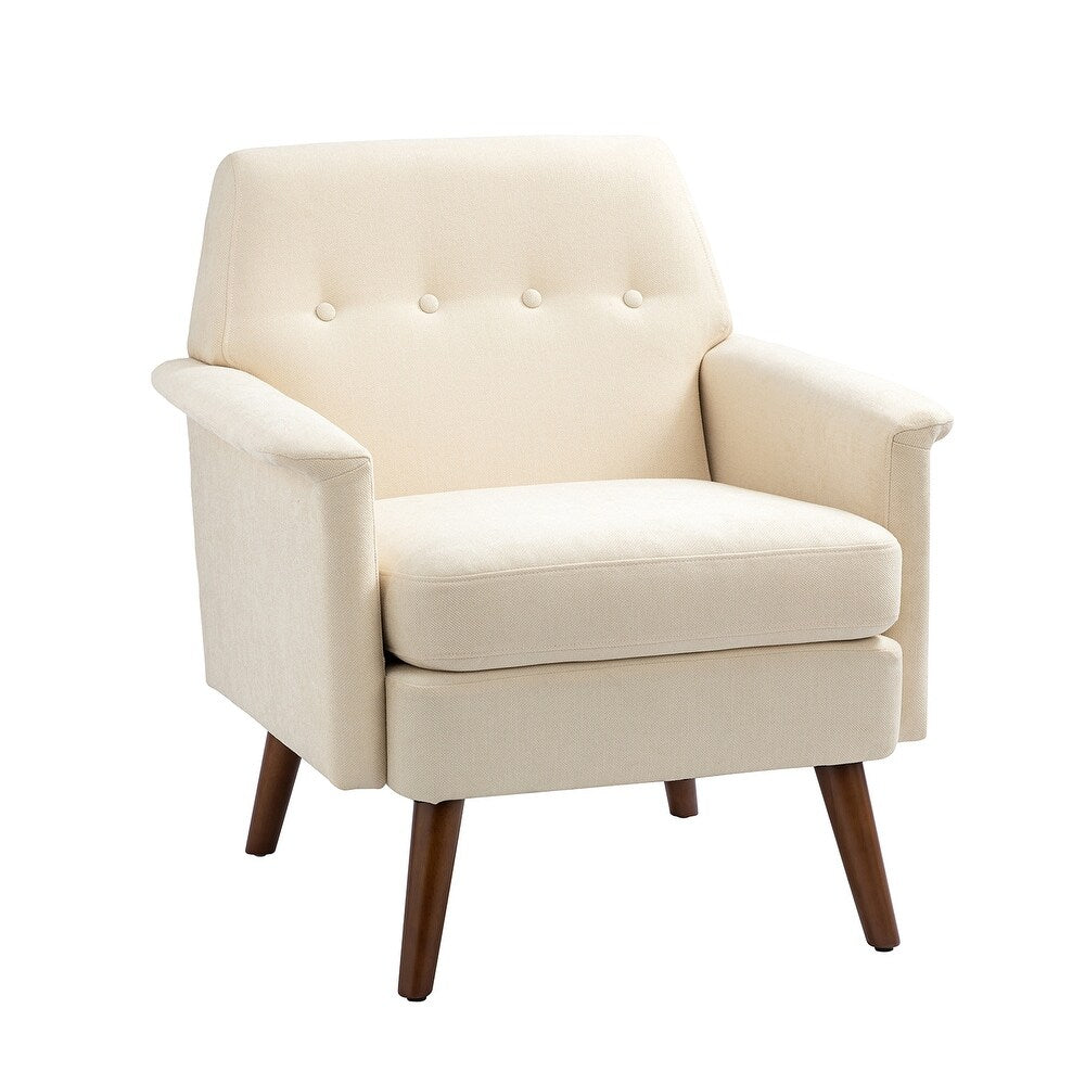 Pyrrha Wooden Upholstery Armchair with Button-tufted