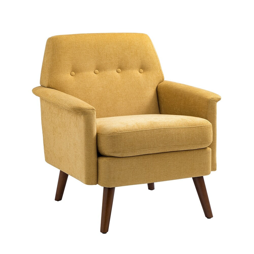 Pyrrha Wooden Upholstery Armchair with Button-tufted