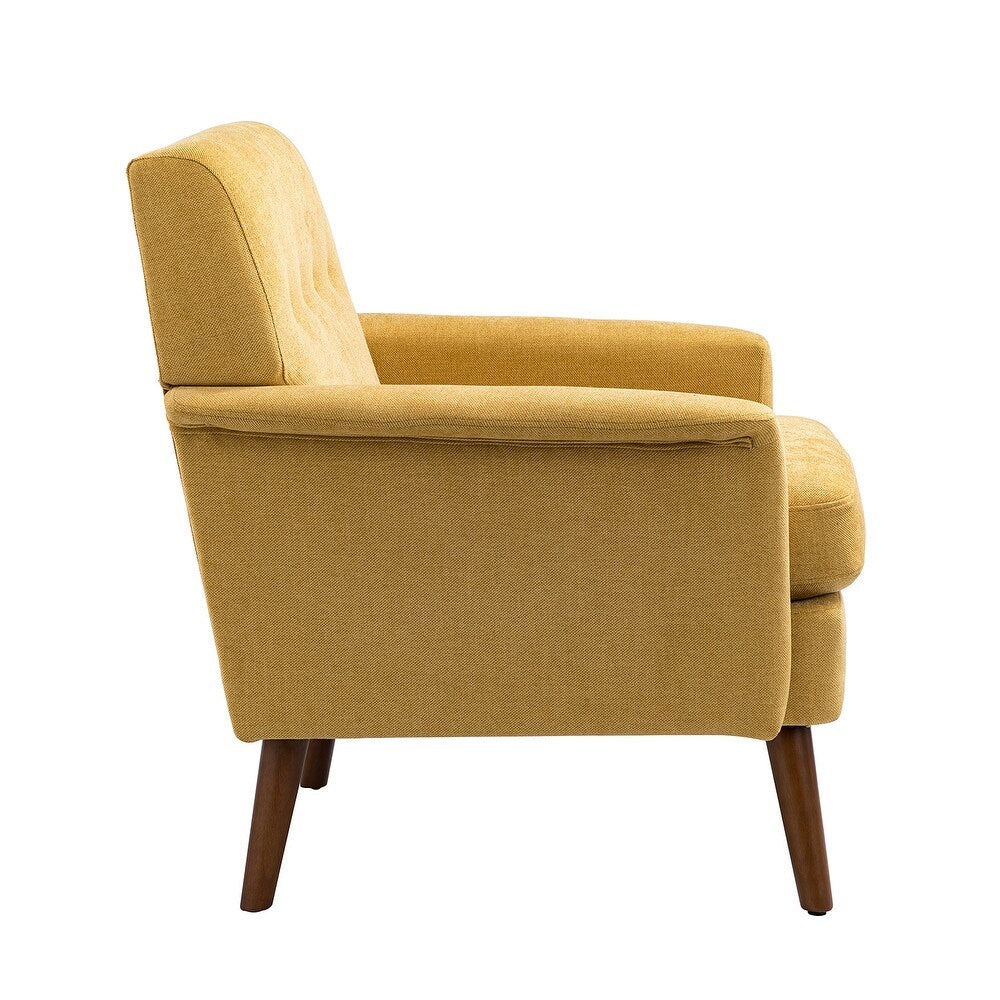 Pyrrha Wooden Upholstery Armchair with Button-tufted