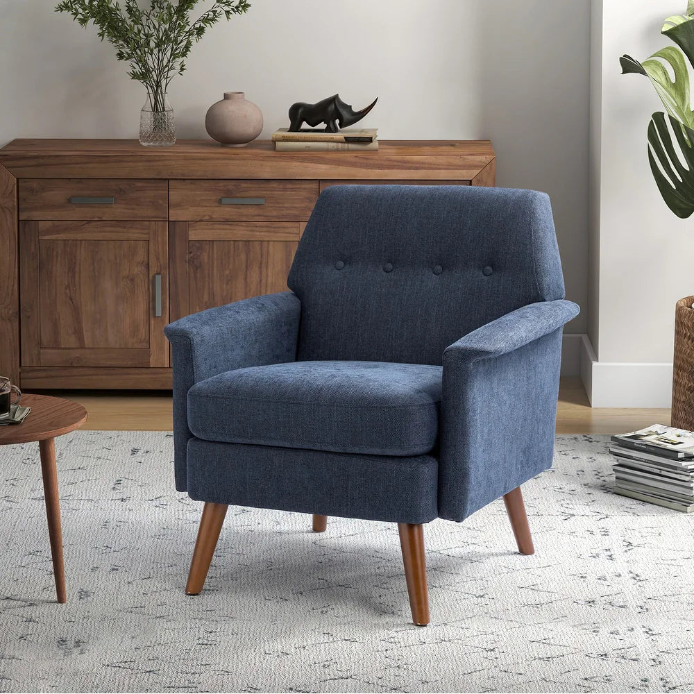 Pyrrha Wooden Upholstery Armchair with Button-tufted