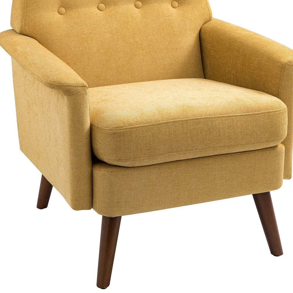 Pyrrha Wooden Upholstery Armchair with Button-tufted