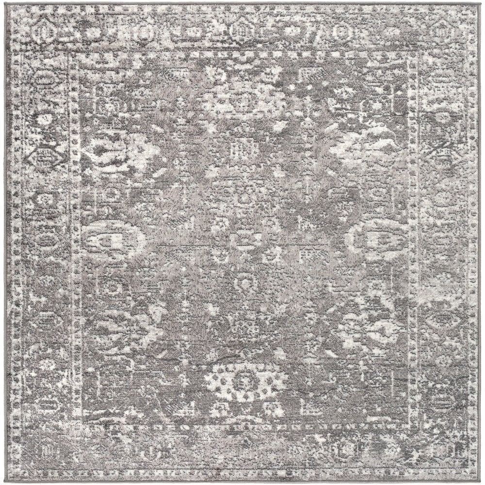 Distressed Light Gray White Soft Area Rug