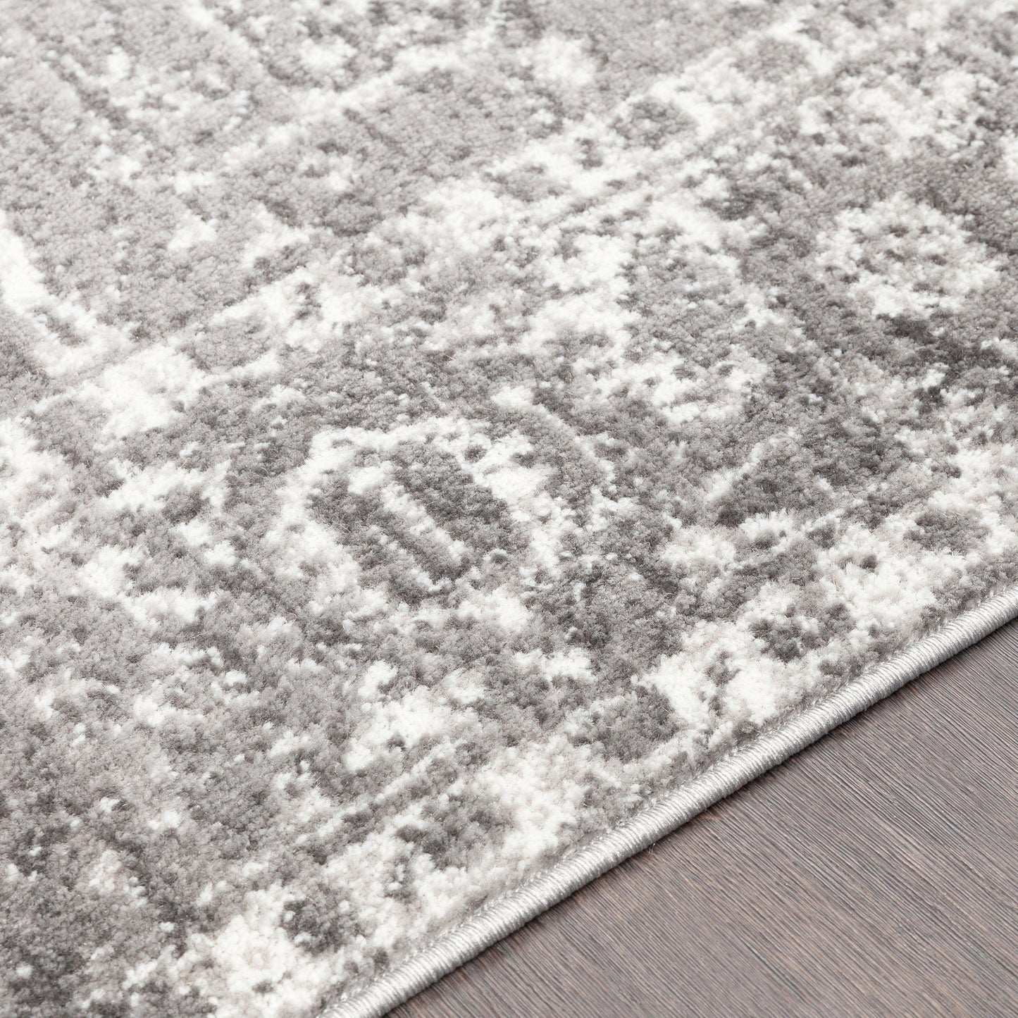 Distressed Light Gray White Soft Area Rug