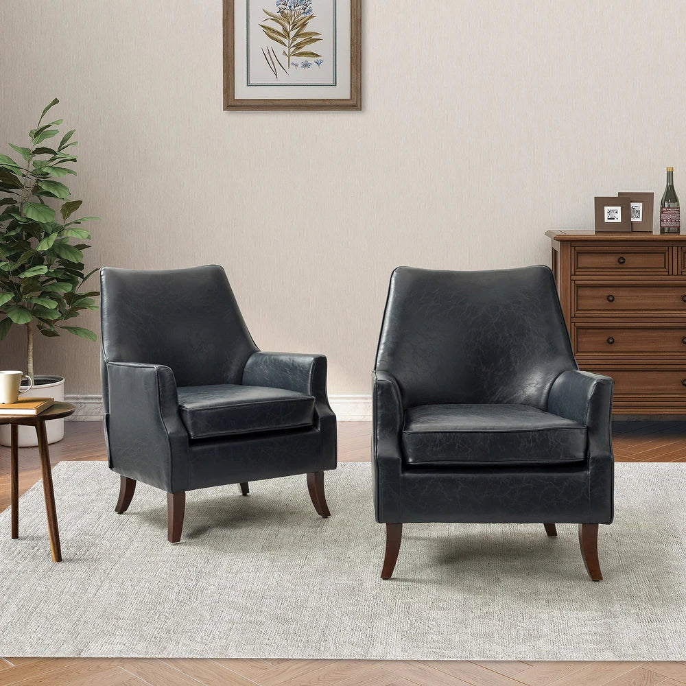 Rhesus Wooden Upholstery Armchair with Solid Wood Legs set of 2