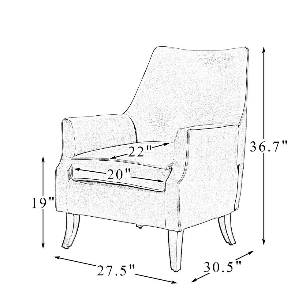 Rhesus Wooden Upholstery Armchair with Solid Wood Legs set of 2