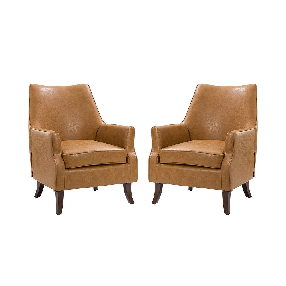 Rhesus Wooden Upholstery Armchair with Solid Wood Legs set of 2