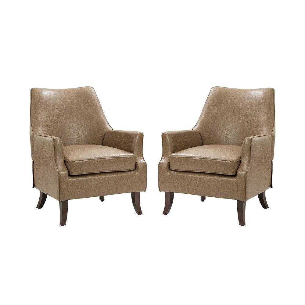 Rhesus Wooden Upholstery Armchair with Solid Wood Legs set of 2