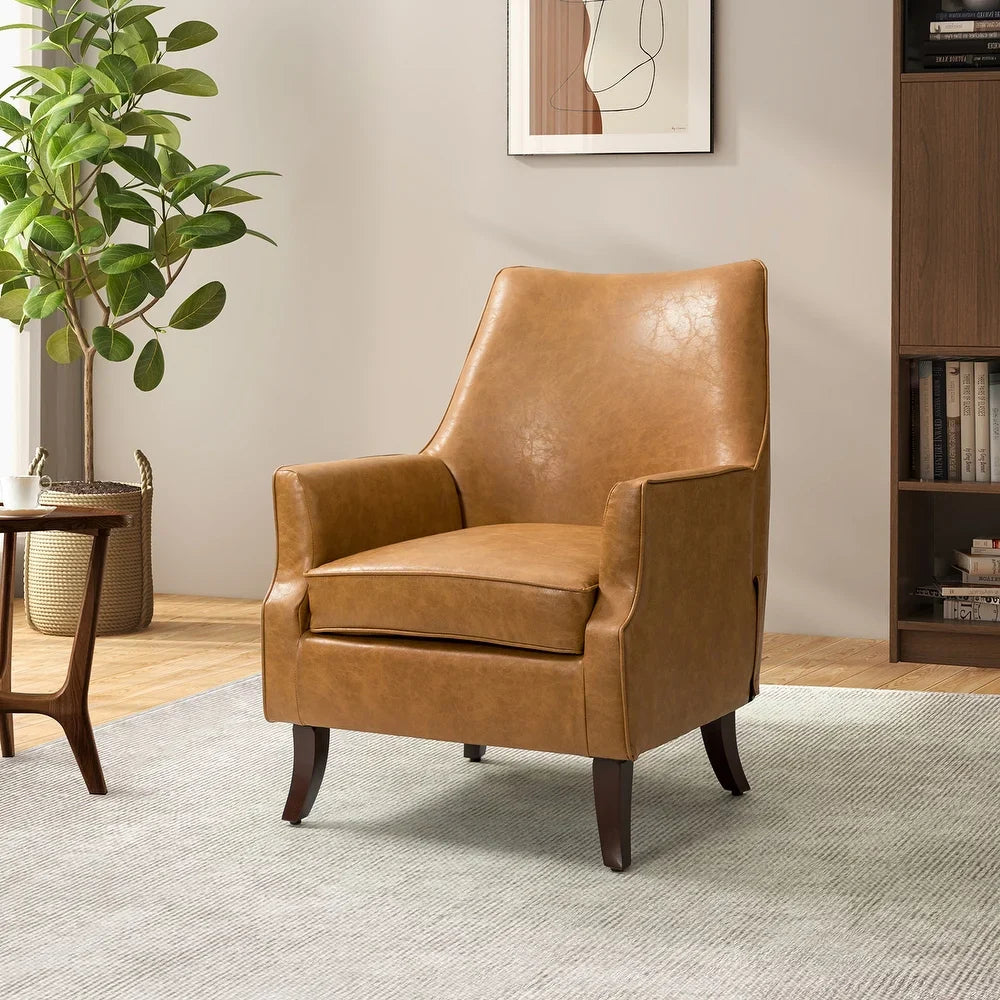 Rhesus Wooden Upholstery Armchair with Solid Wood Legs