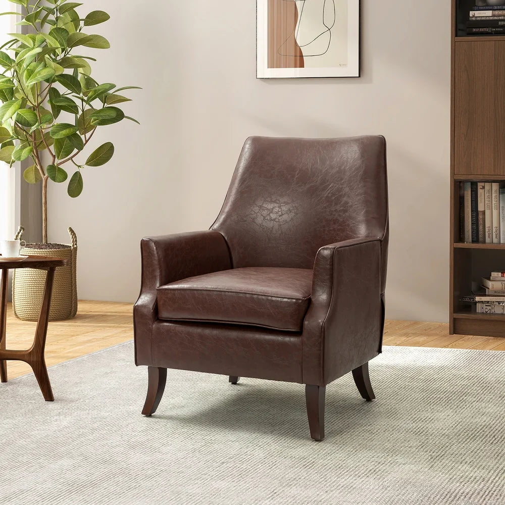Rhesus Wooden Upholstery Armchair with Solid Wood Legs