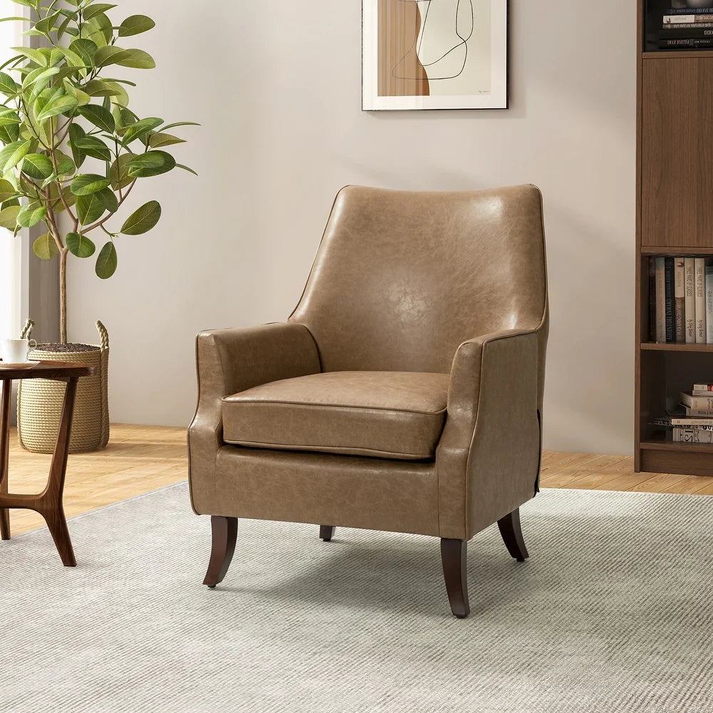 Rhesus Wooden Upholstery Armchair with Solid Wood Legs
