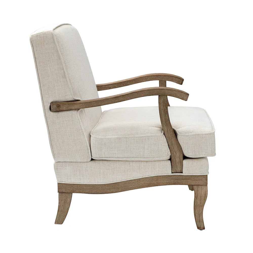 Rinaldo Farmhouse Polyester Armchair with Comfortable Backrest and Cushion Set of 2