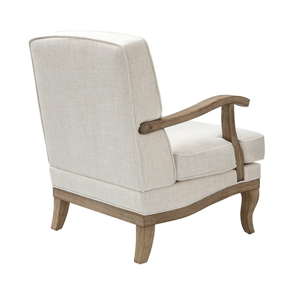 Rinaldo Farmhouse Polyester Armchair with Comfortable Backrest and Cushion Set of 2
