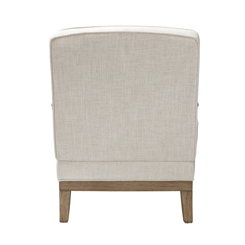 Rinaldo Farmhouse Polyester Armchair with Comfortable Backrest and Cushion Set of 2