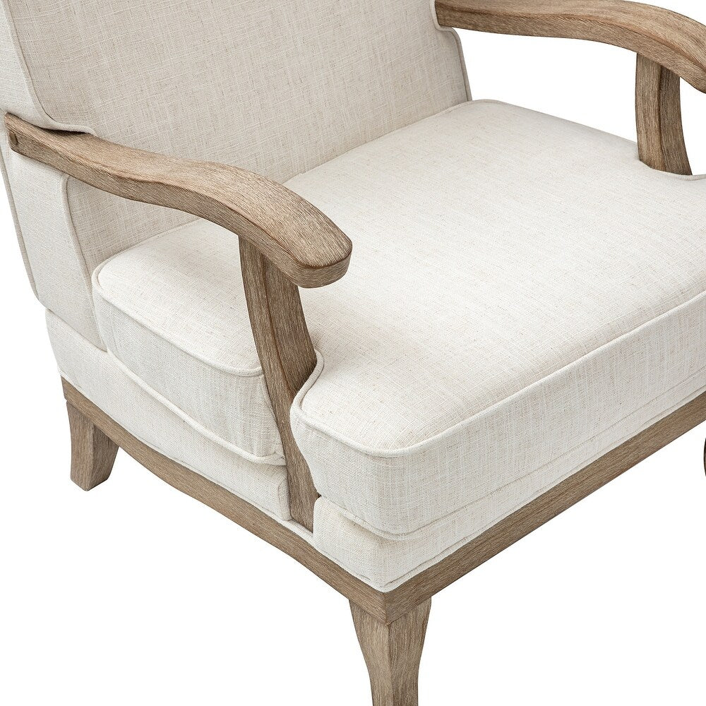 Rinaldo Farmhouse Polyester Armchair with Comfortable Backrest and Cushion Set of 2