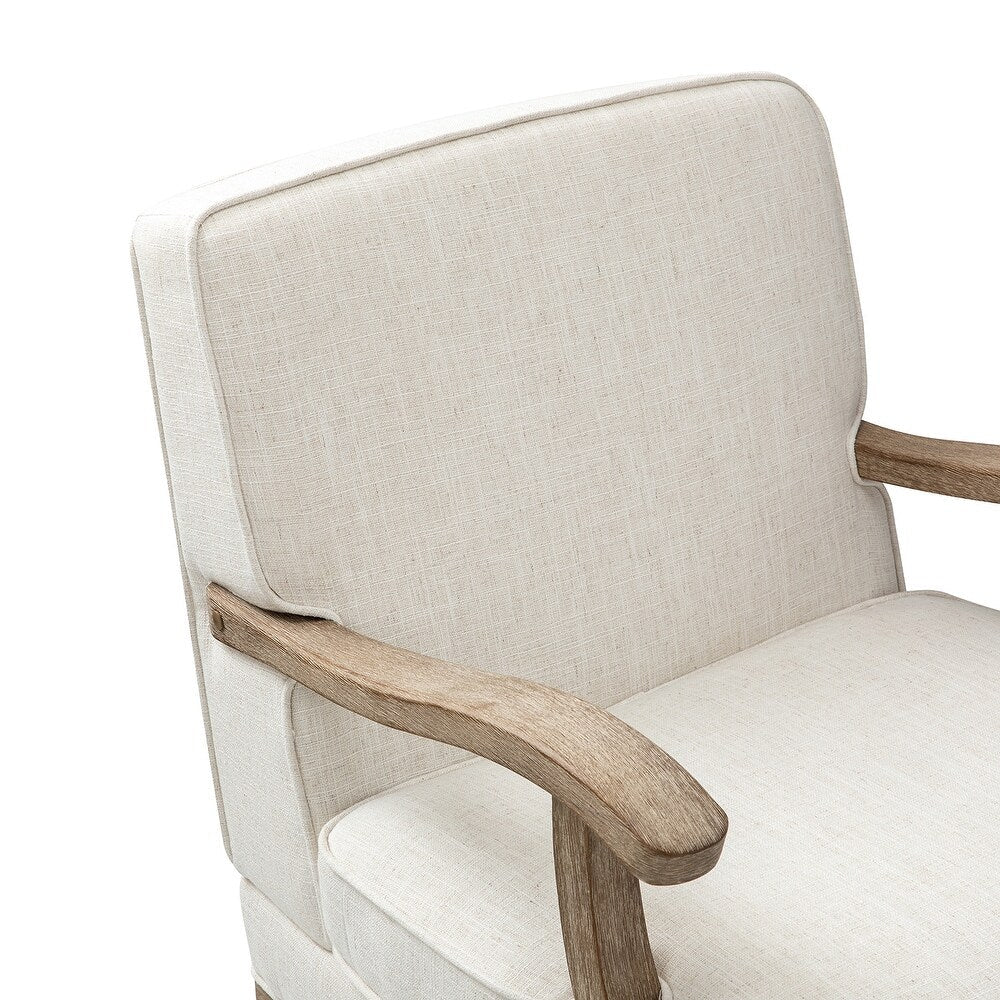 Rinaldo Farmhouse Polyester Armchair with Comfortable Backrest and Cushion Set of 2