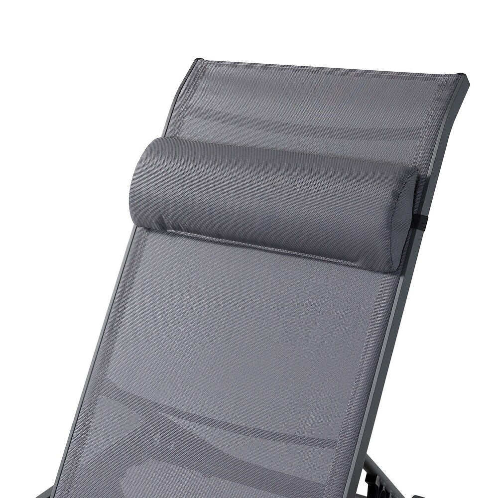 Romy 76" Outdoor Chaise Lounge Chair Set with Metal Legs