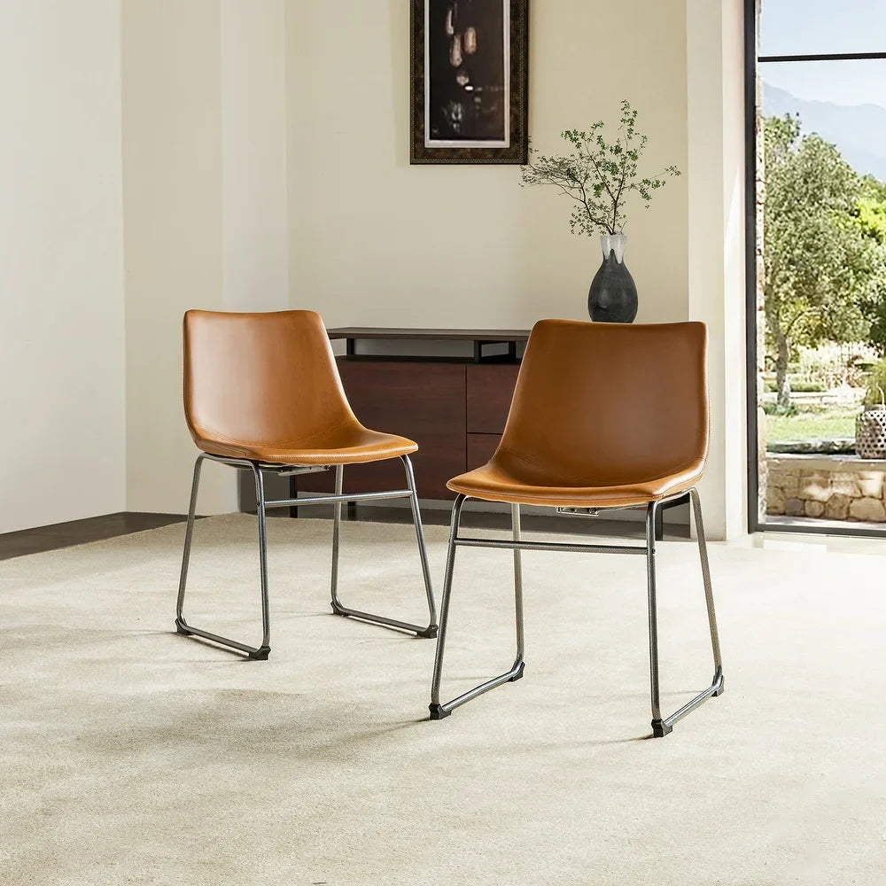 Rosa Dining Chair Set of 2 with Metal Base