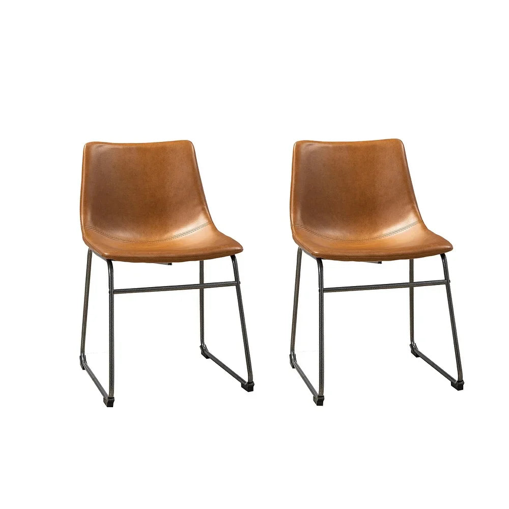 Rosa Dining Chair Set of 2 with Metal Base
