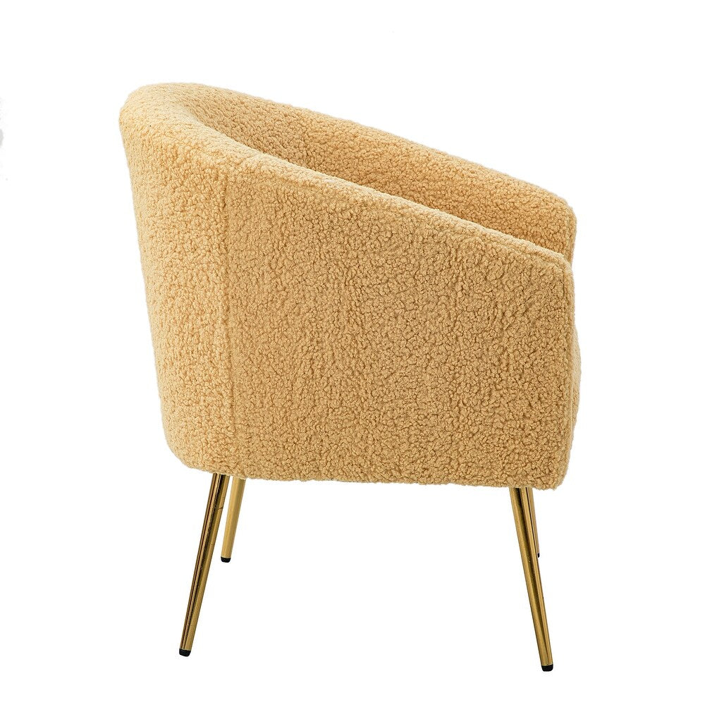 Rovigo Modern Upholstered Living Room Accent Barrel Chair with Metal Legs