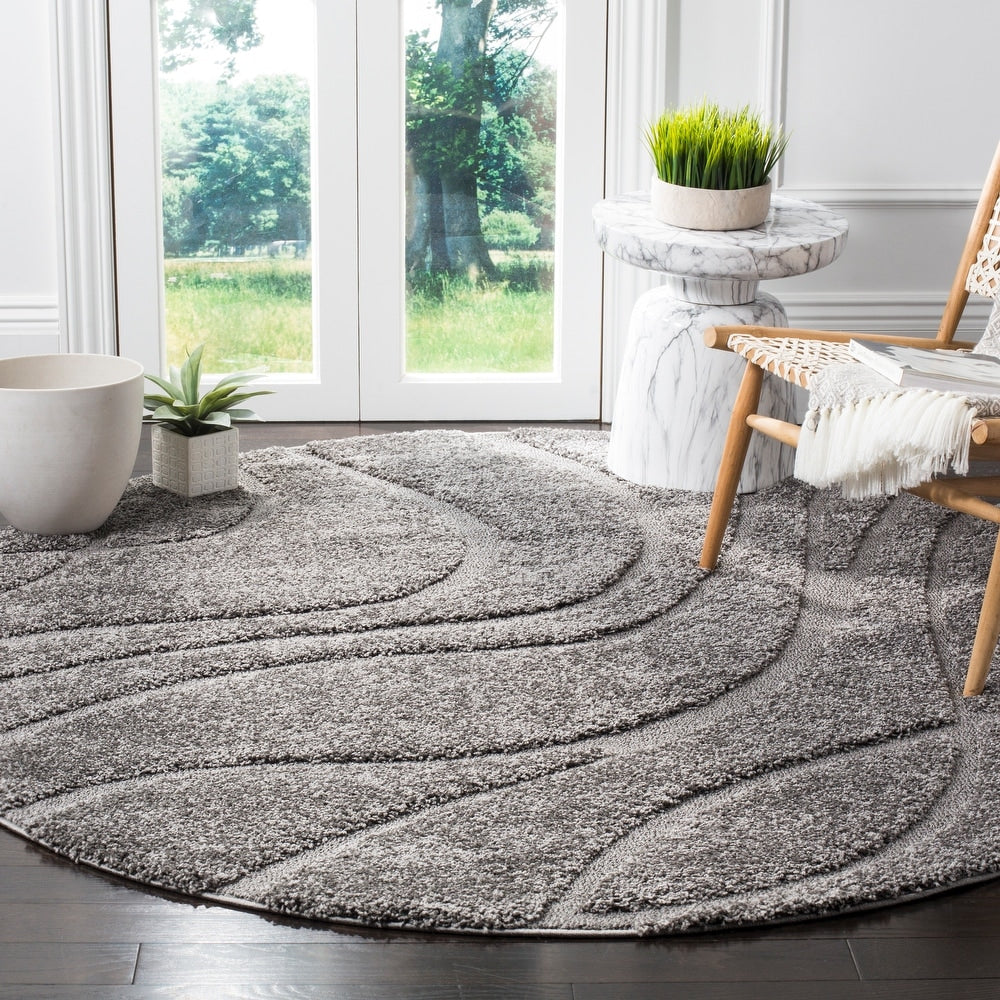 Florida Shag Sigtraud Abstract Waves Thick Soft Area Rug
