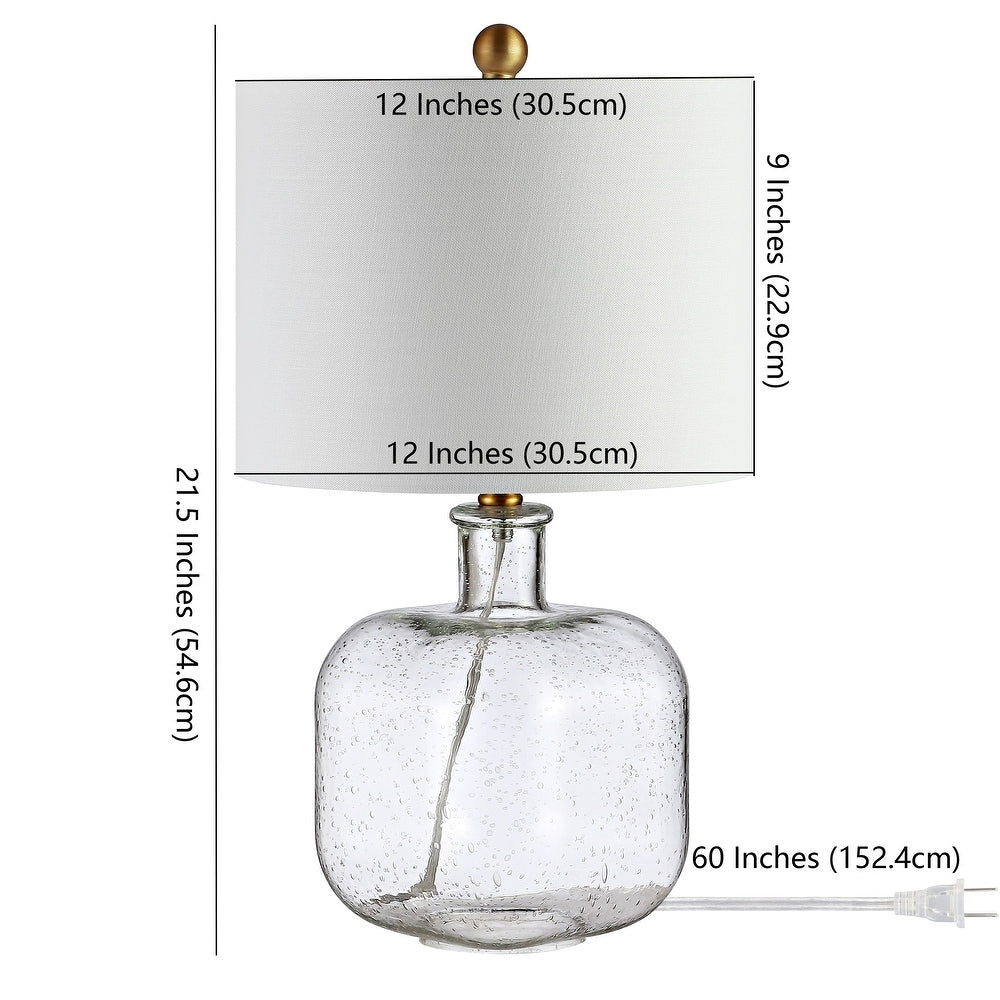 21-inch Armena Clear/ Brass Gold LED Table Lamp - 12" W x 12" L x 21.5" H