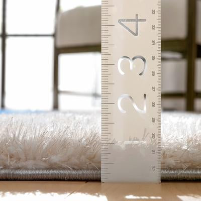 Modern Geometric Boxes Shag Light Blue 3D Textured Thick & Soft Shag Area Rug