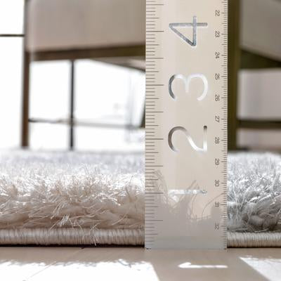 Modern Geometric Arcs & Shapes Shag Blush Grey 3D Textured Thick & Soft Shag Area Rug