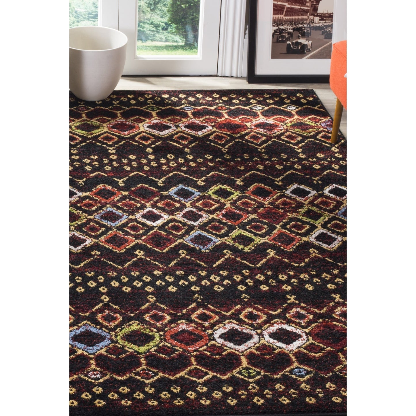 Black/Multi-Color Area Rug