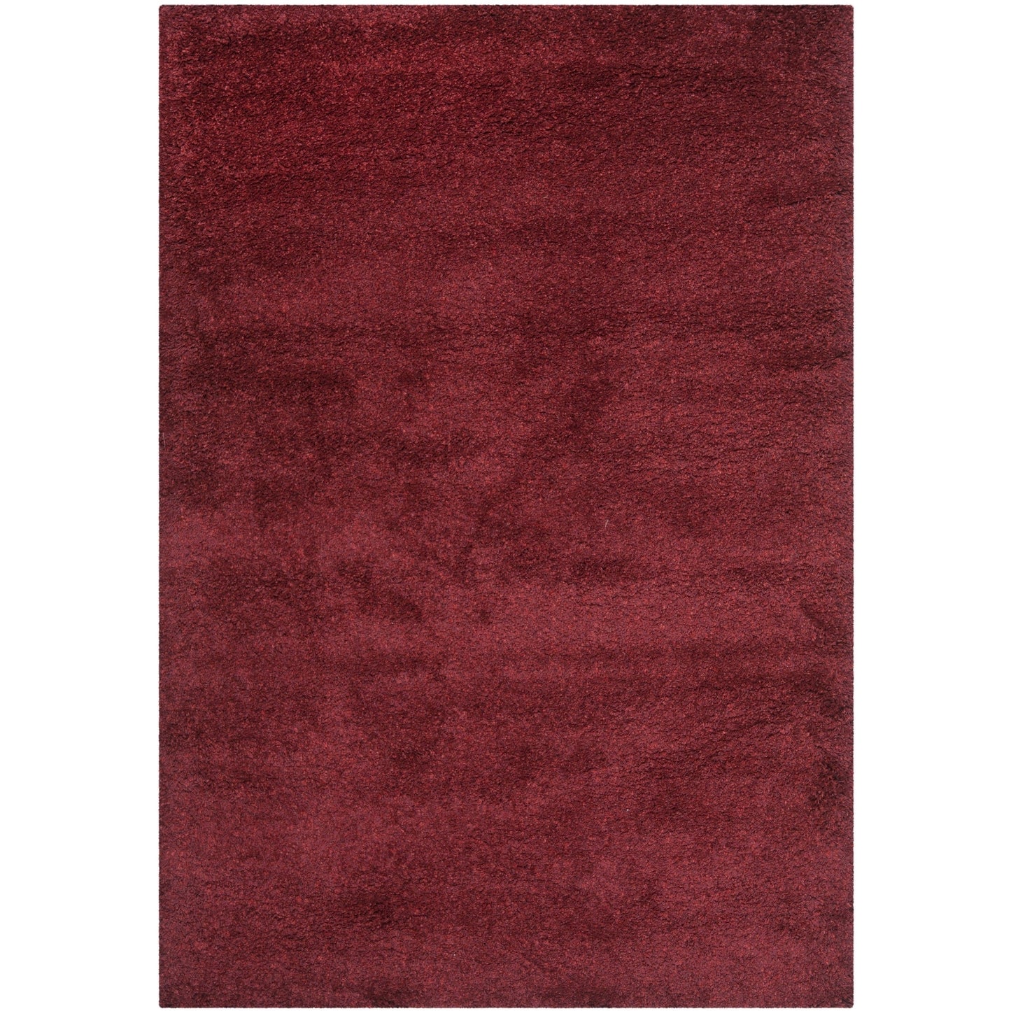 Cozy Soft Thick Maroon Shag Area Rug 2-inch Pile Height