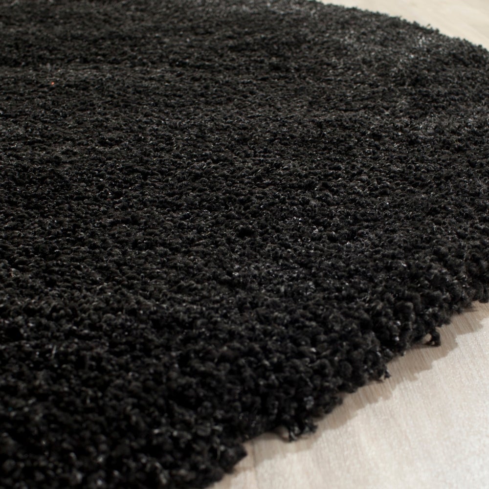 Black Soft Plush Shag Area Rug