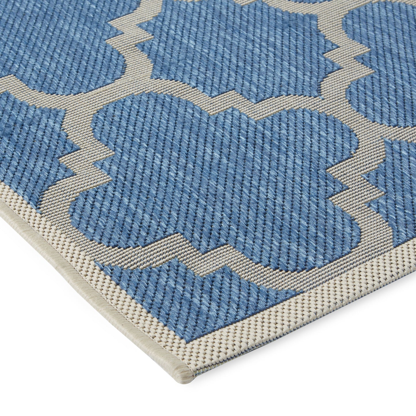 Courtyard Blue/ Beige Indoor/ Outdoor Rug