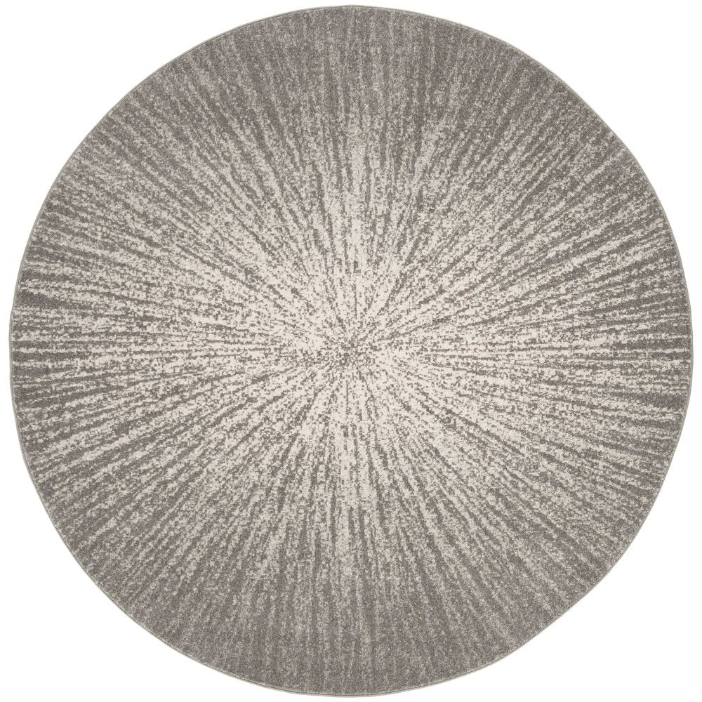 Contemporary Burst Pattern Dark Grey Ivory Soft Area rugs