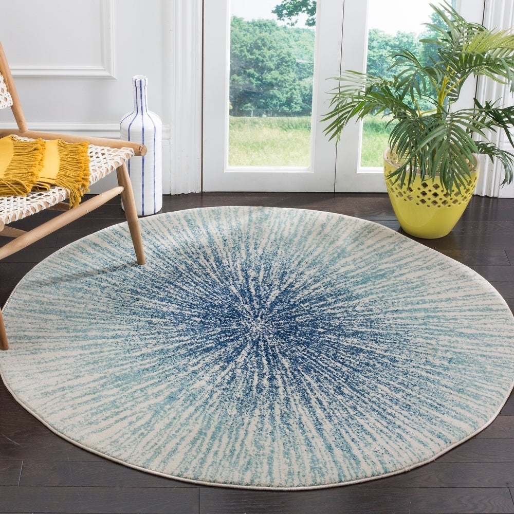 Contemporary Burst Pattern Royal Ivory Soft Area rugs
