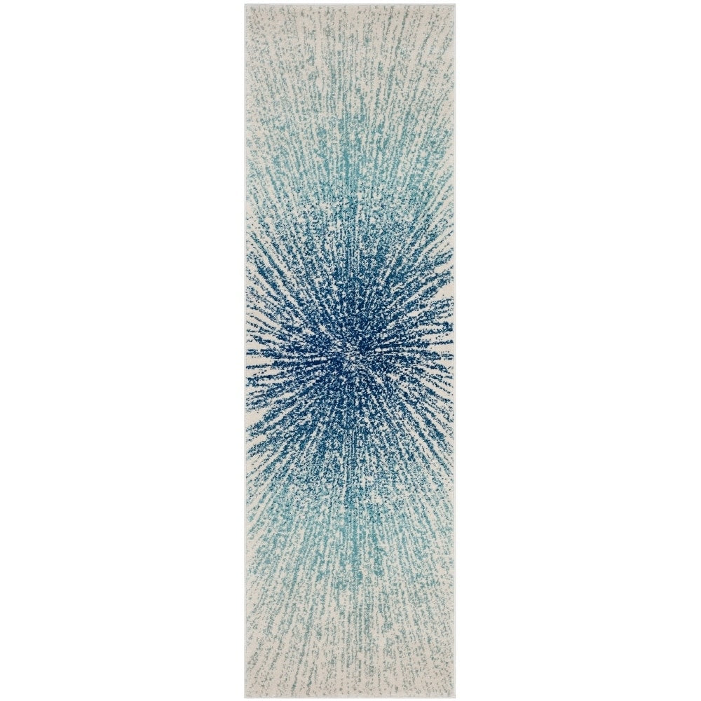 Contemporary Burst Pattern Royal Ivory Soft Area rugs
