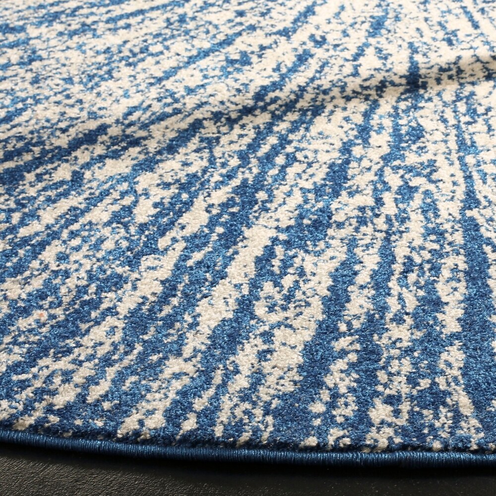 Contemporary Burst Pattern Navy Ivory Soft Area rugs