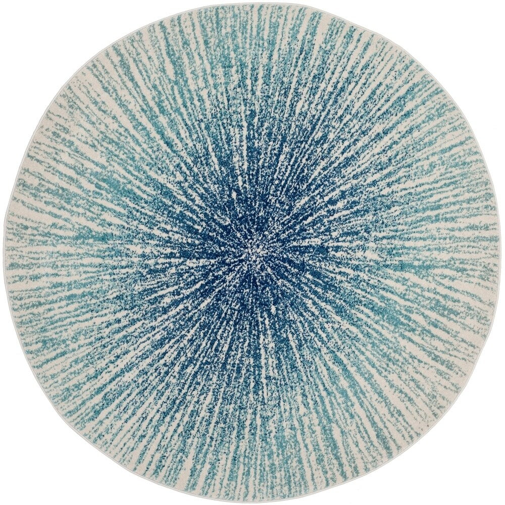 Contemporary Burst Pattern Royal Ivory Soft Area rugs