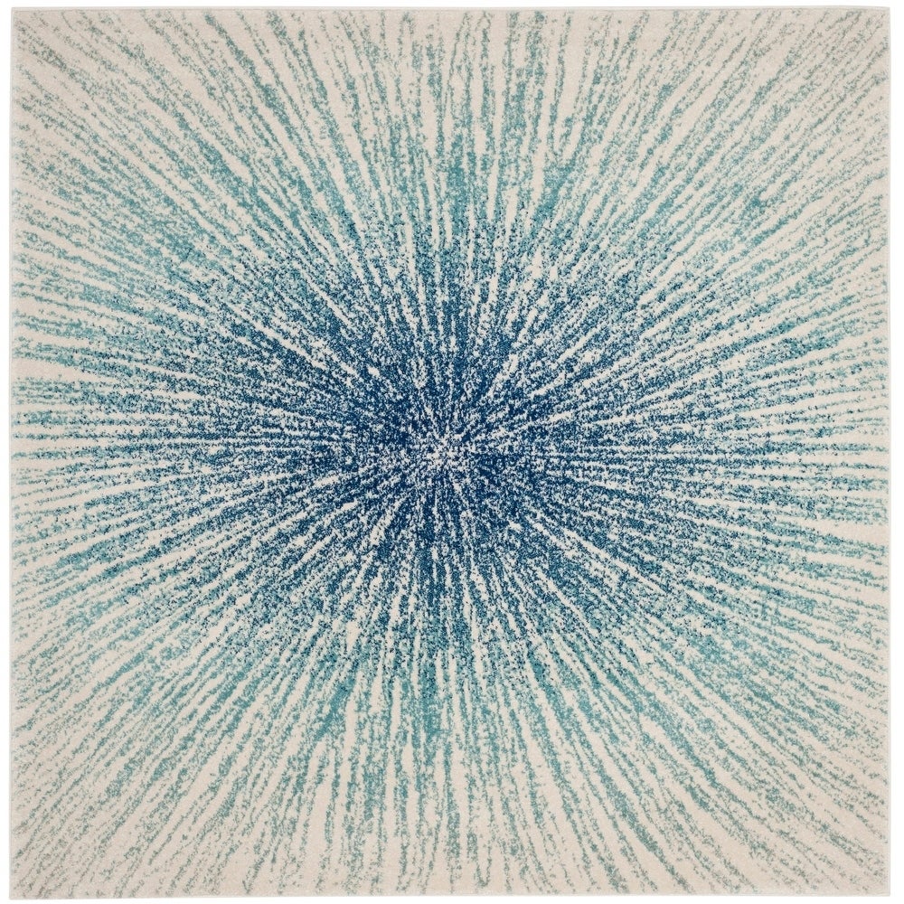 Contemporary Burst Pattern Royal Ivory Soft Area rugs